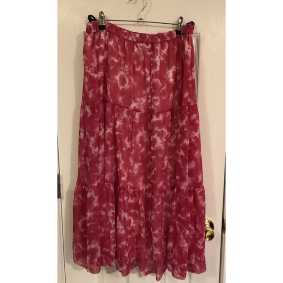 Linea by Louis Dell'Olio - Tie Dye Boho Skirt - Fuchsia Large L - Picture 4 of 4